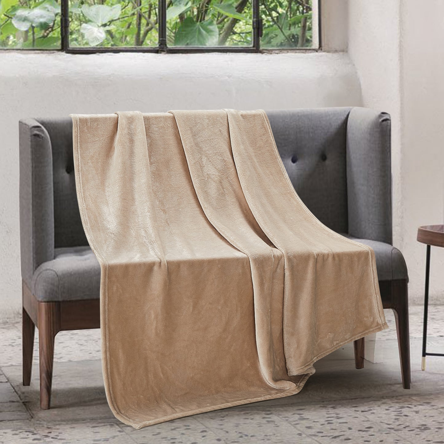Classic Solid Fleece Blanket - Linen