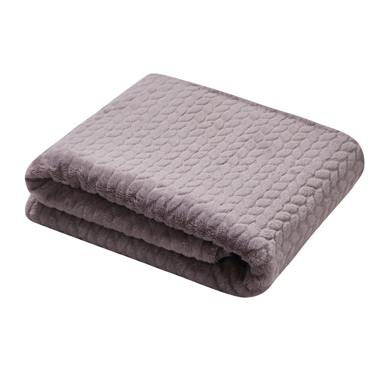 Etched Faux Fur Berber Throw - Mauve