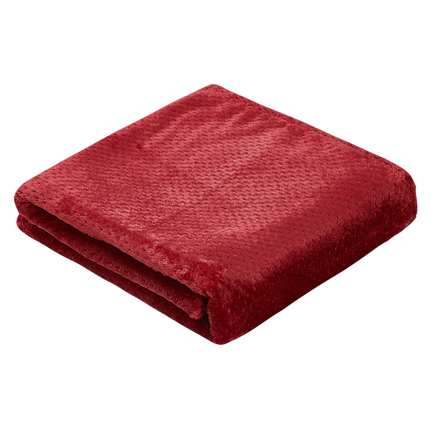 Classic Textured Fleece Throw - Merlot