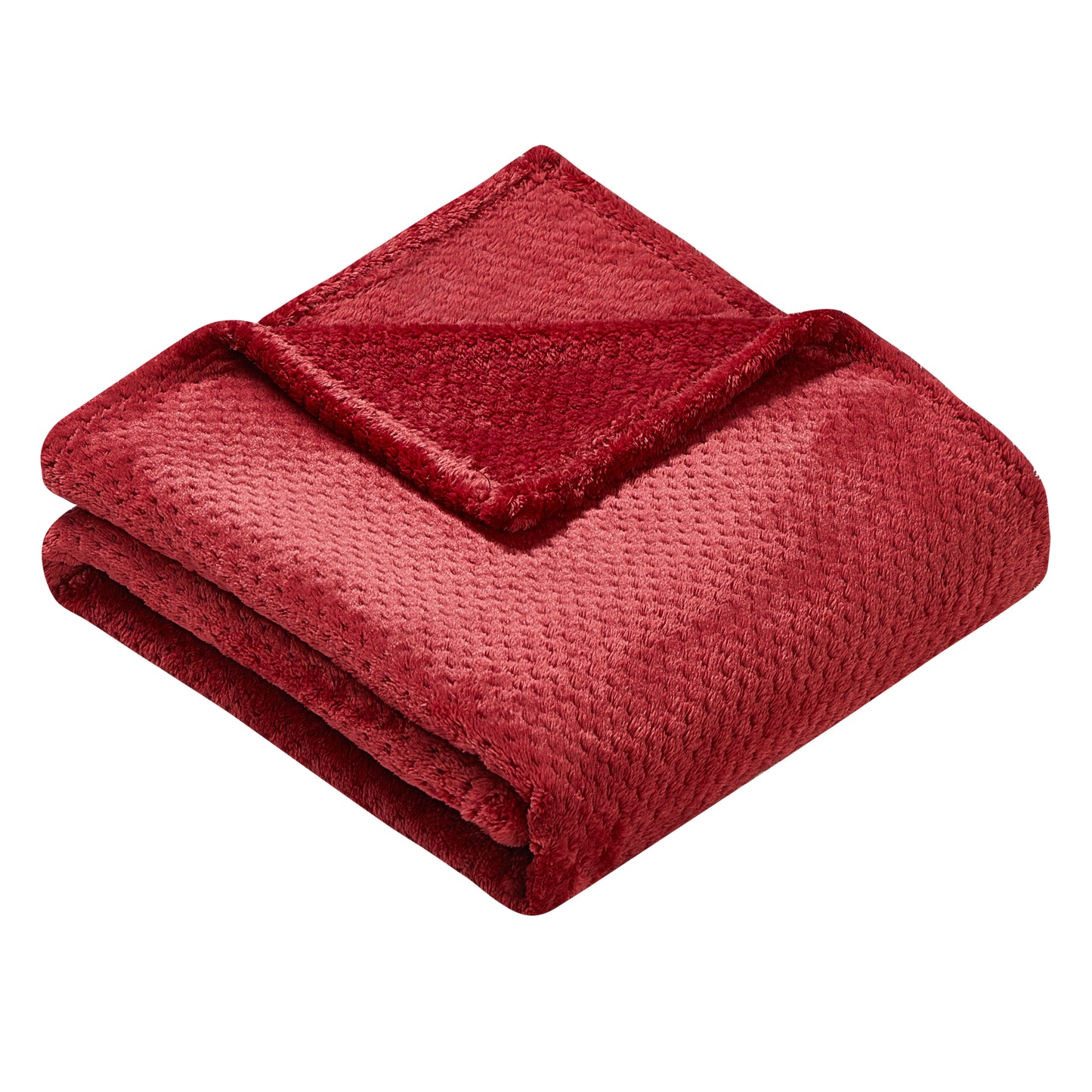 Classic Textured Fleece Throw - Merlot