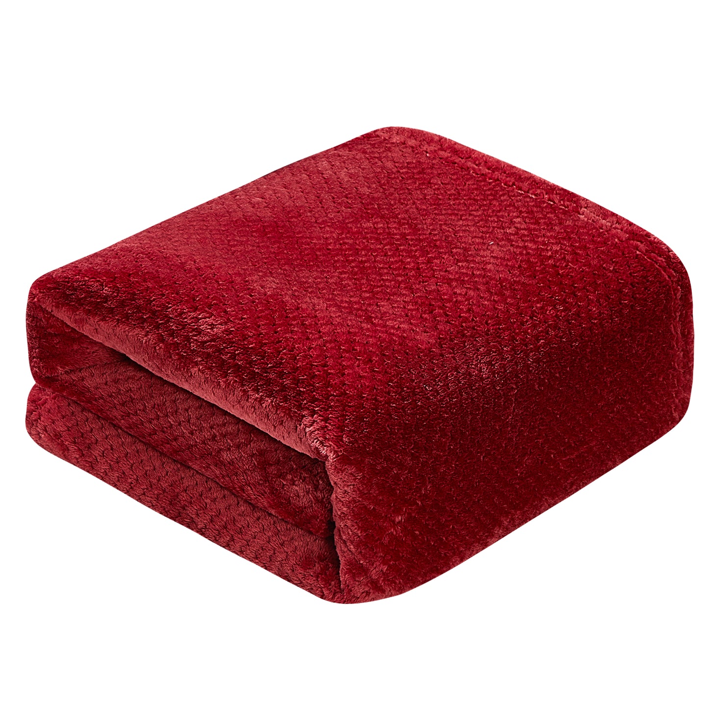 Classic Textured Fleece Blanket - Merlot