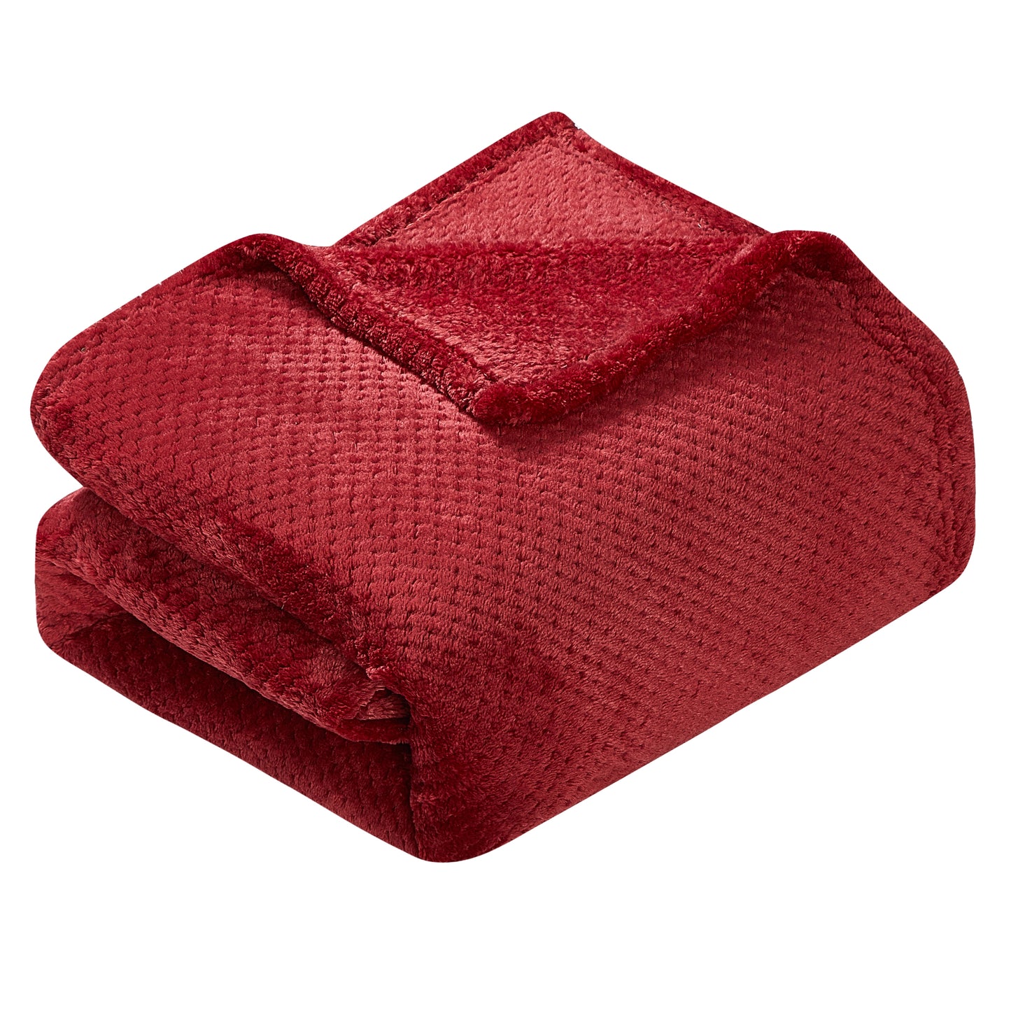 Classic Textured Fleece Blanket - Merlot