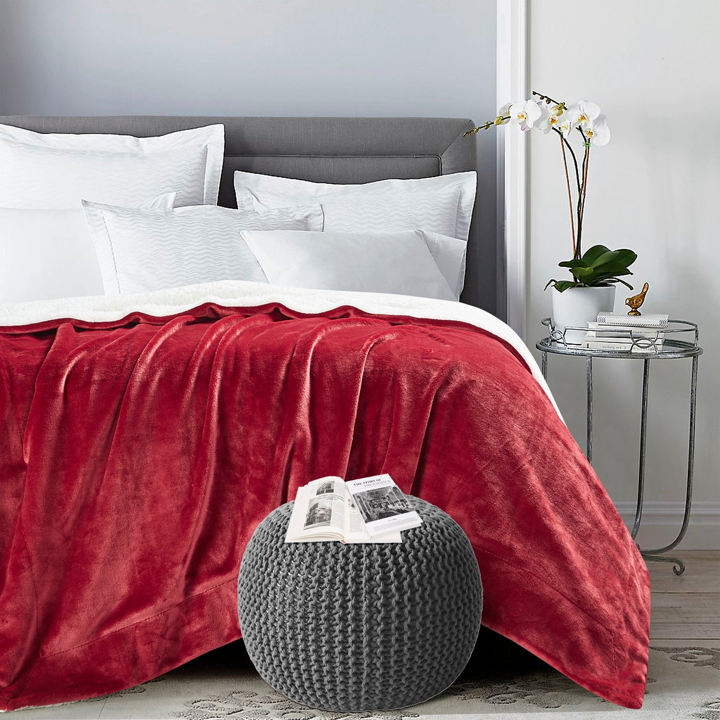 Classic Sherpa Throw - Merlot
