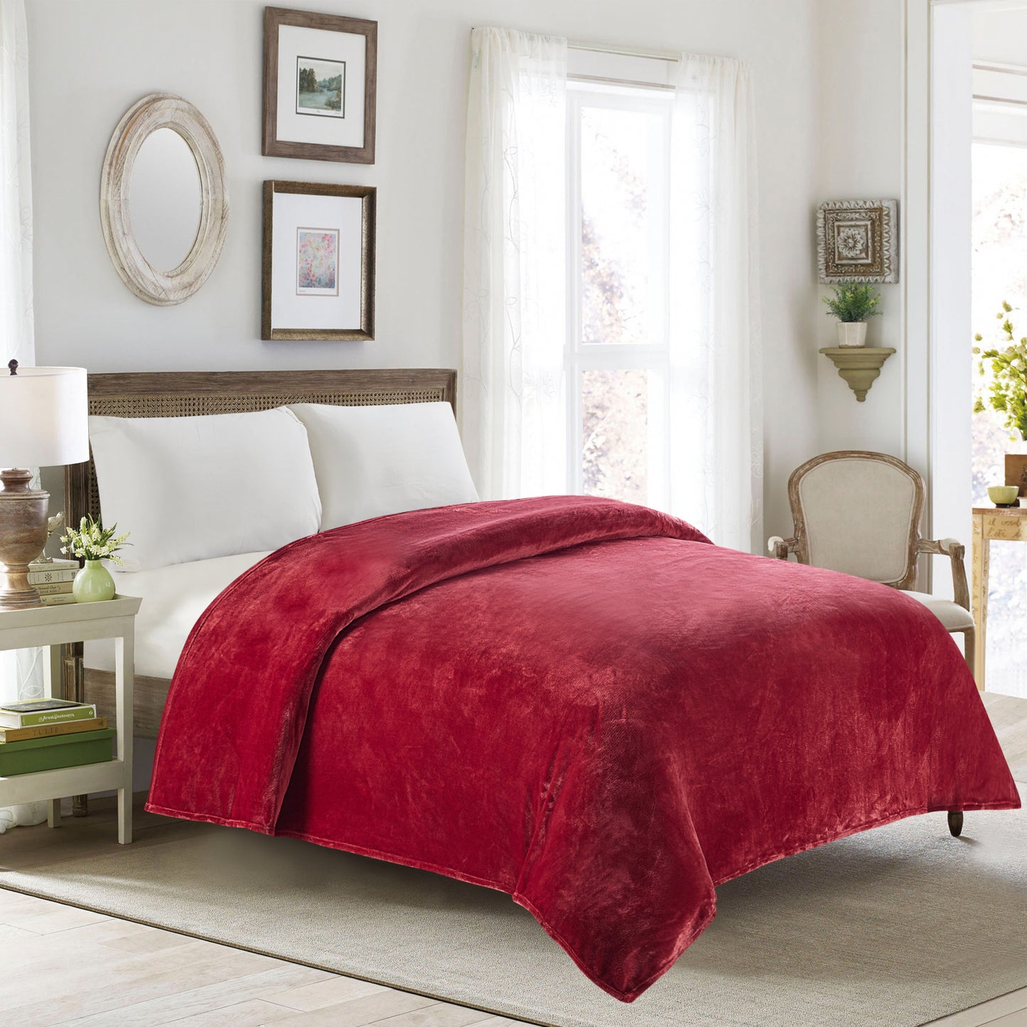 Classic Solid Fleece Throw - Merlot