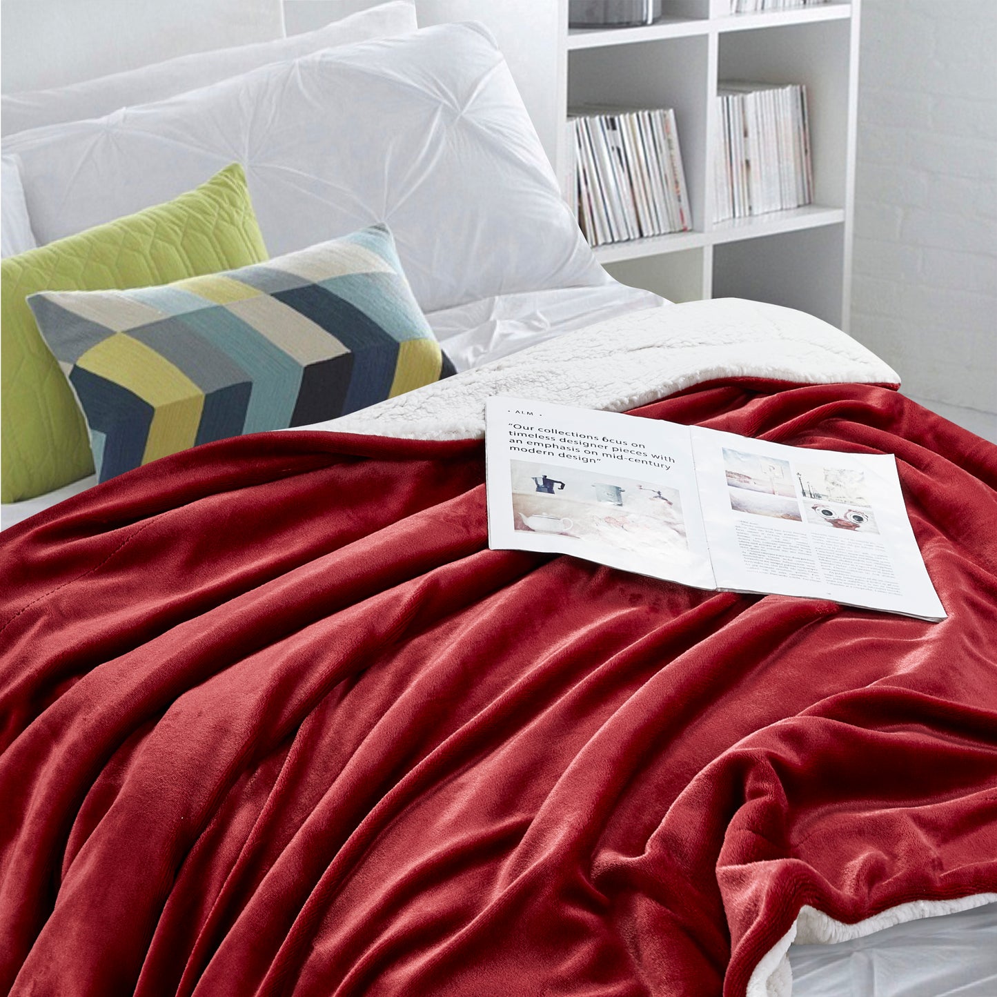 Classic Sherpa Throw - Merlot