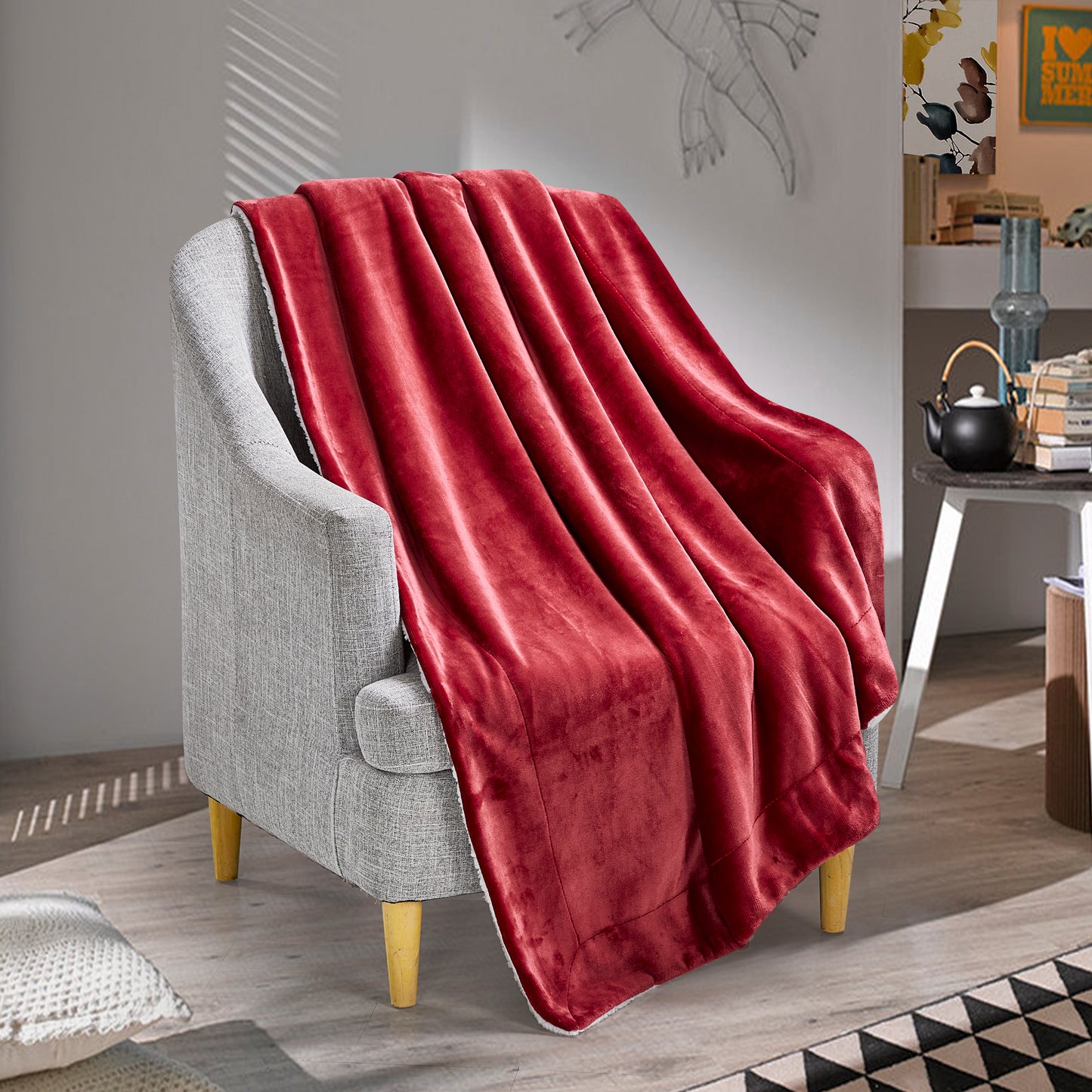 Classic Sherpa Throw - Merlot