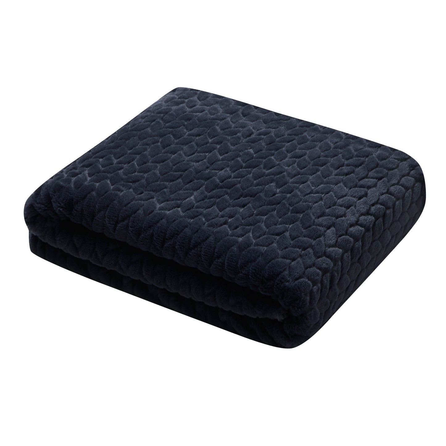 Etched Faux Fur Berber Throw - Midnight