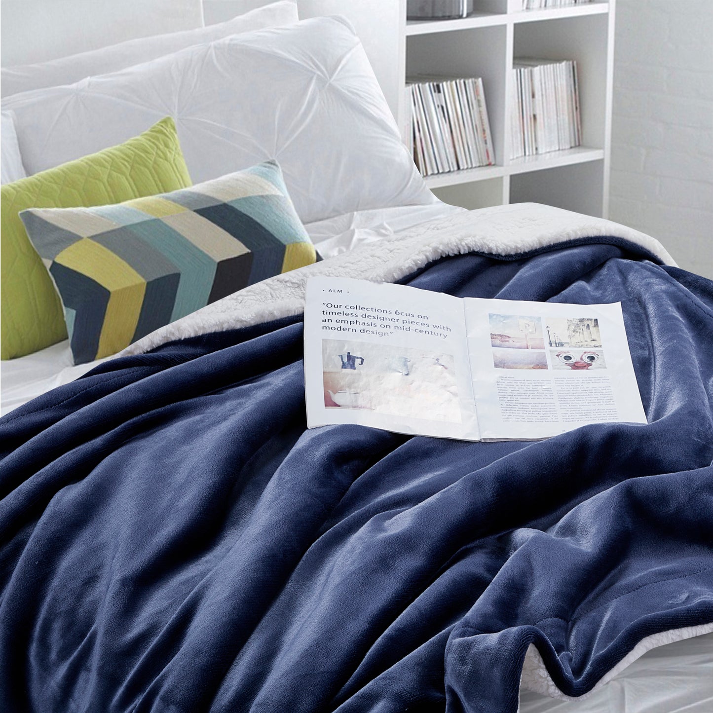 Classic Sherpa Throw - Midnight