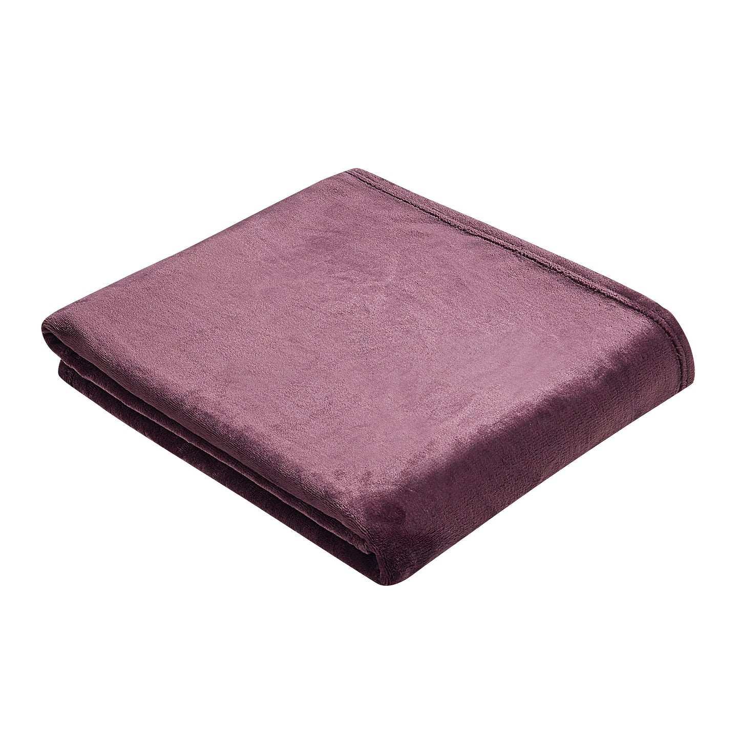 Classic Solid Fleece Throw - Plum