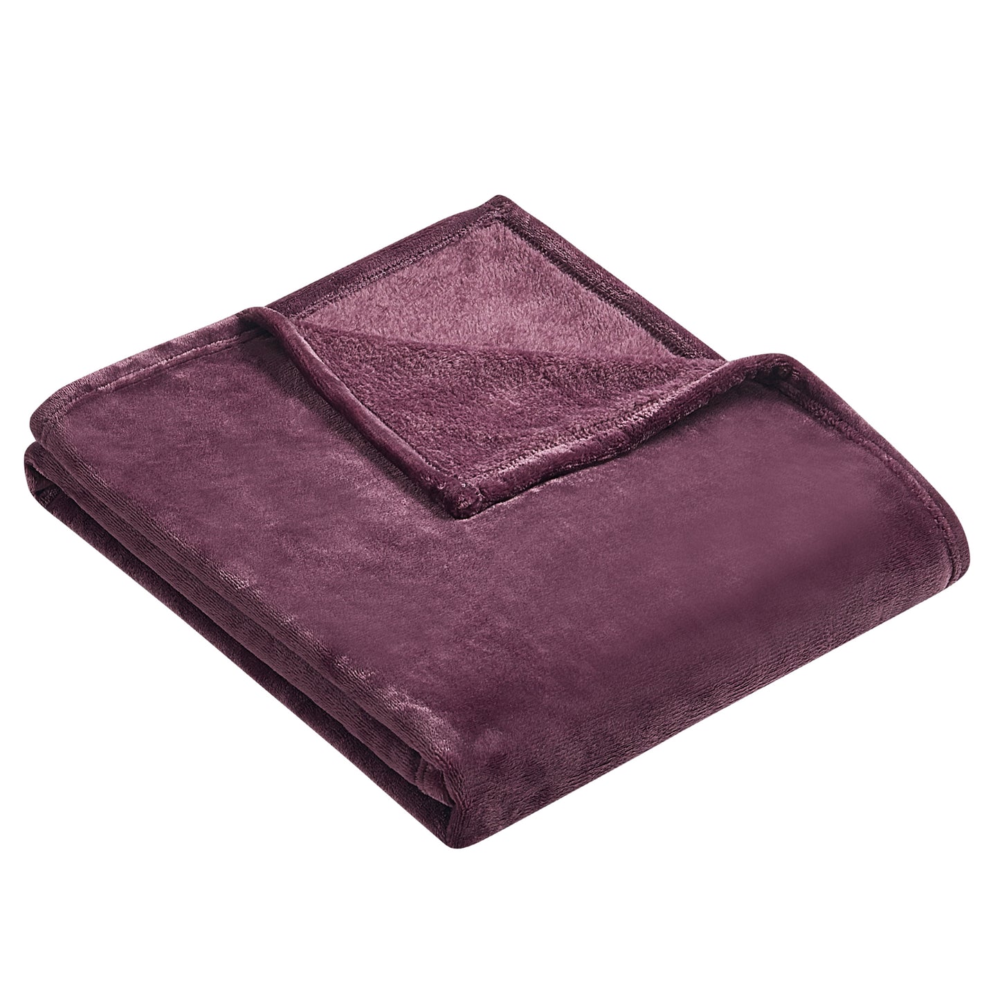 Classic Solid Fleece Throw - Plum