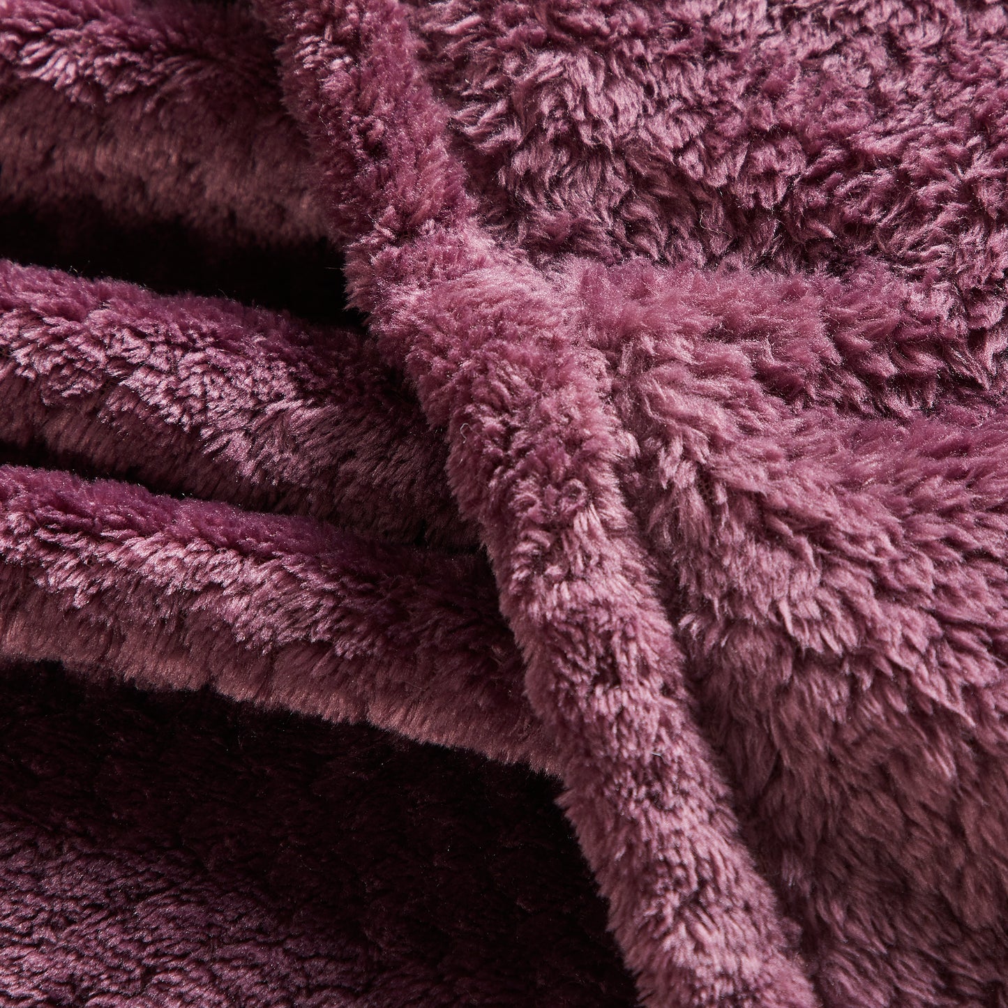 Classic Textured Fleece Blanket - Plum