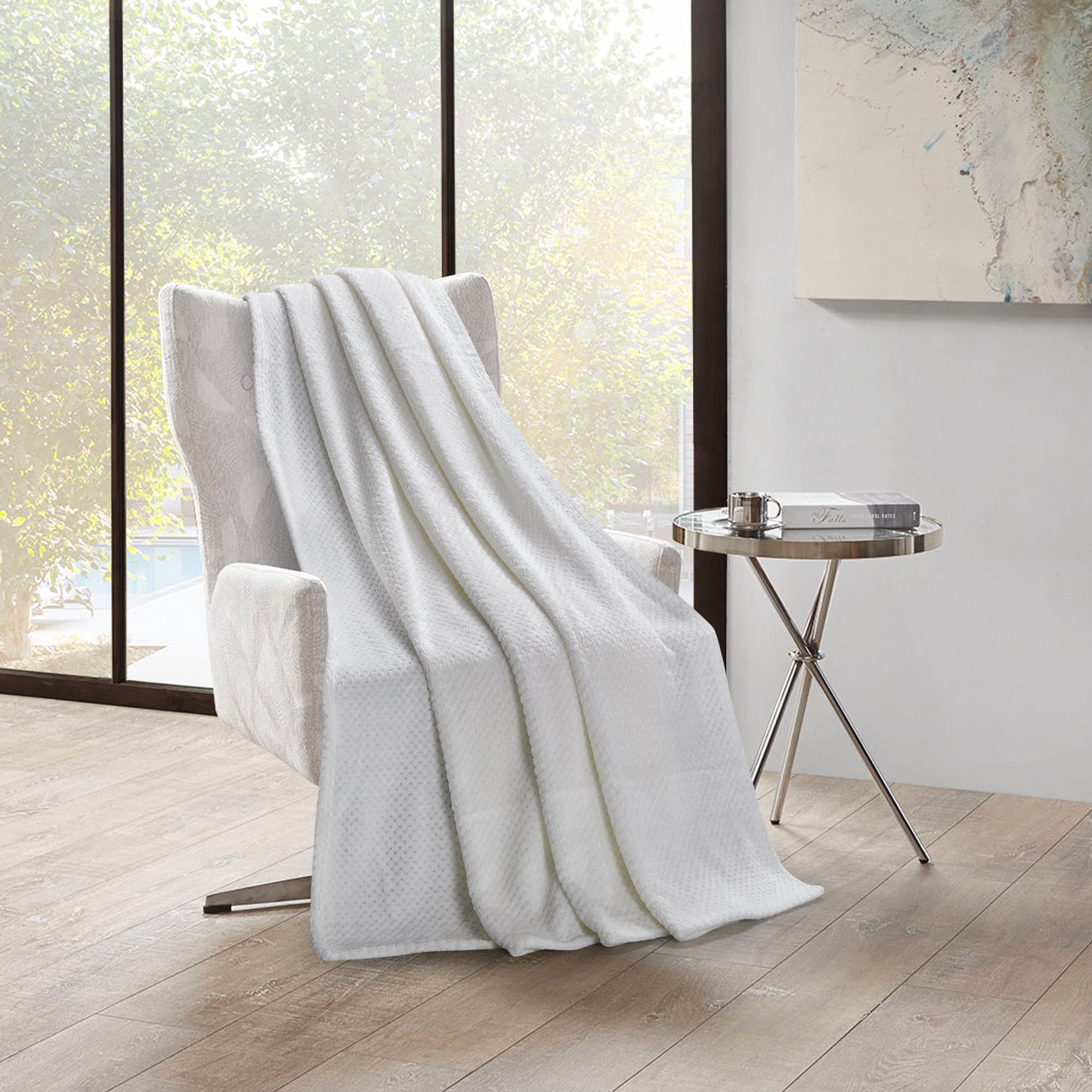 350 Series Classic Textured Blanket - White