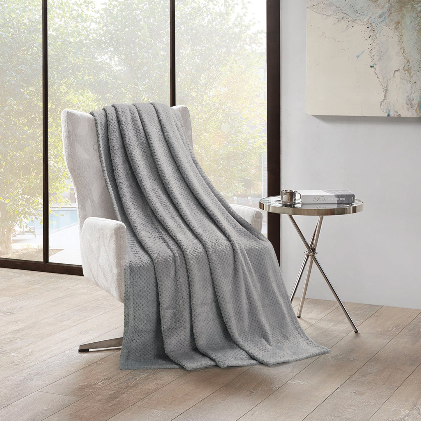 350 Series Classic Textured Blanket - Silver