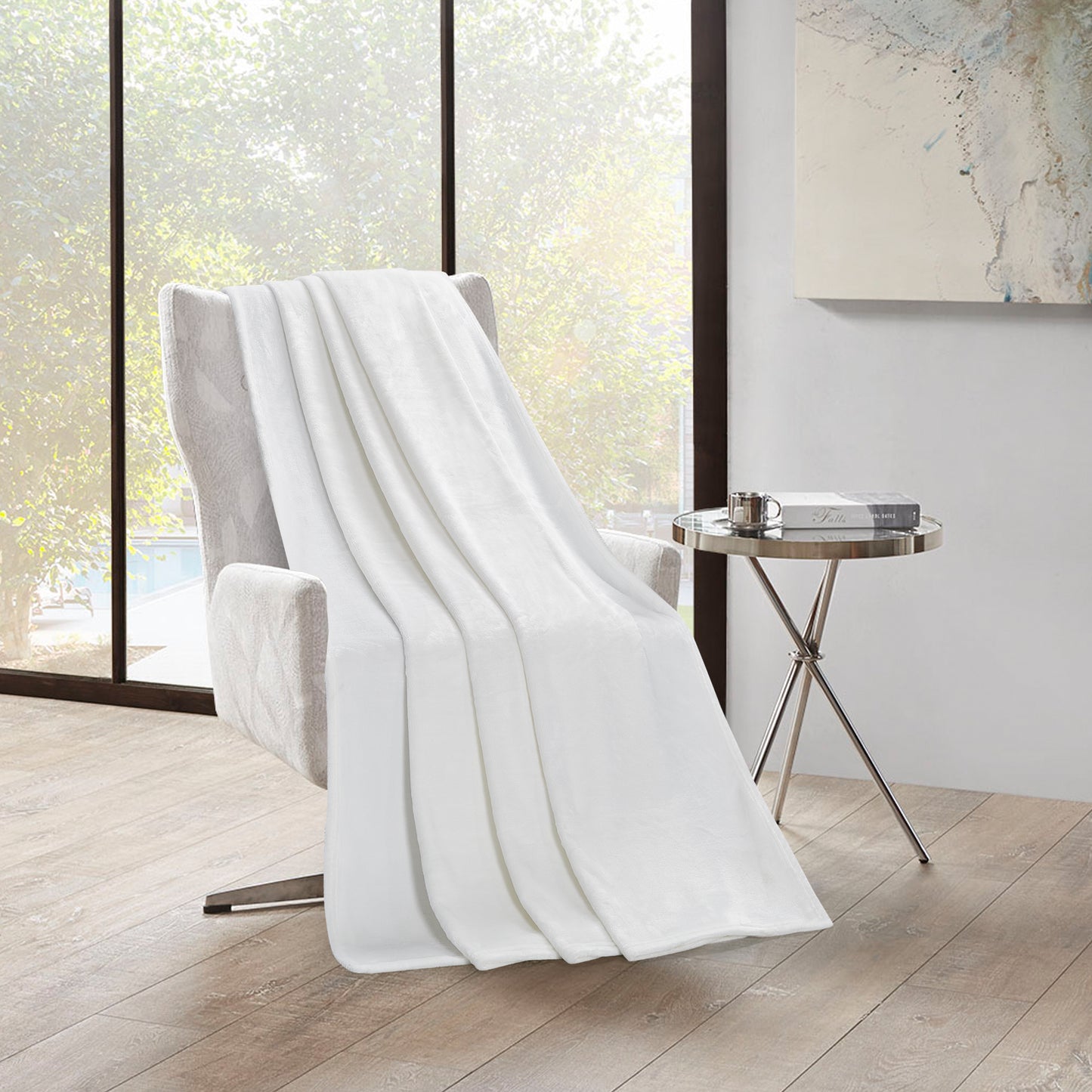 400 Series Solid Plush Blanket - Ivory