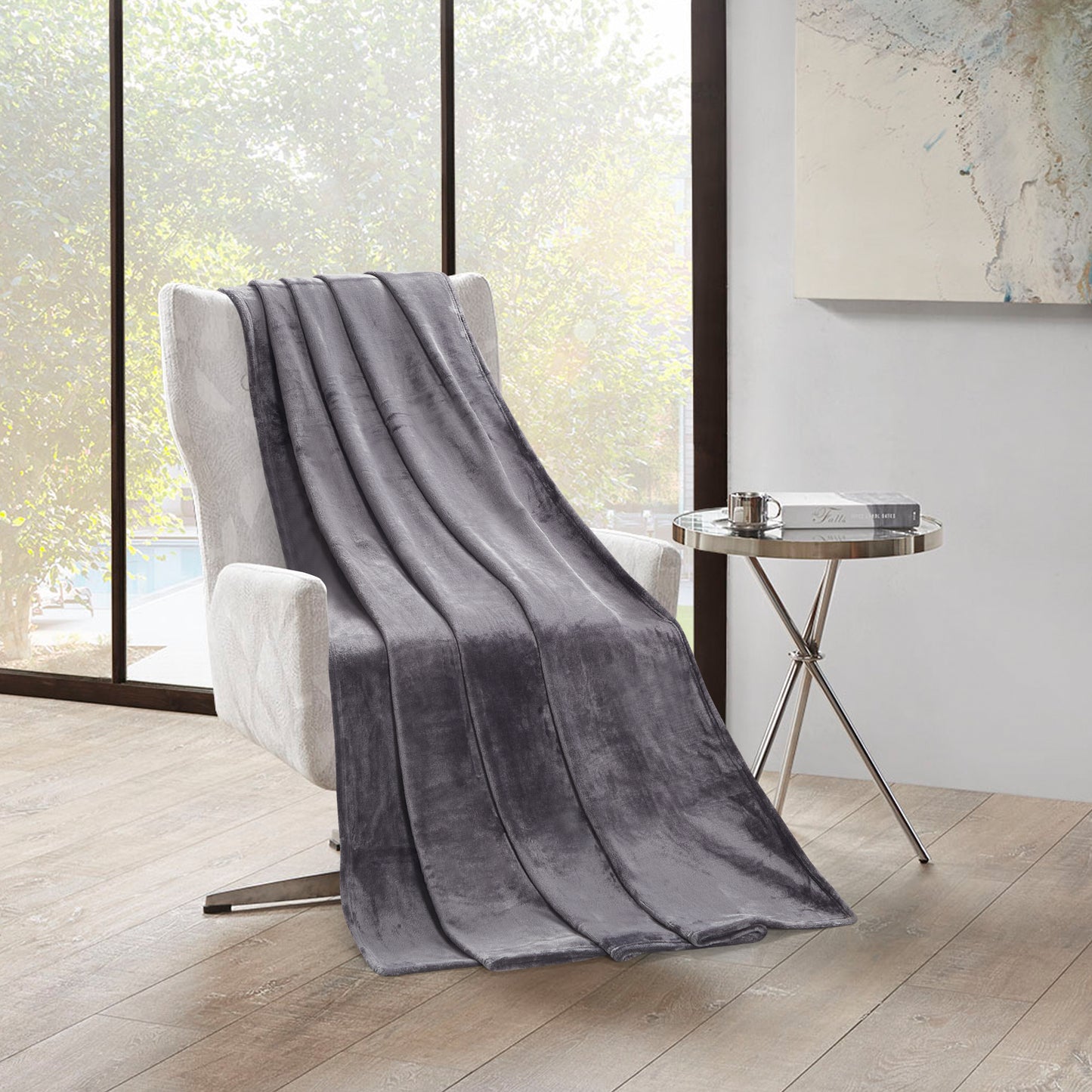 400 Series Solid Plush Blanket - Iron