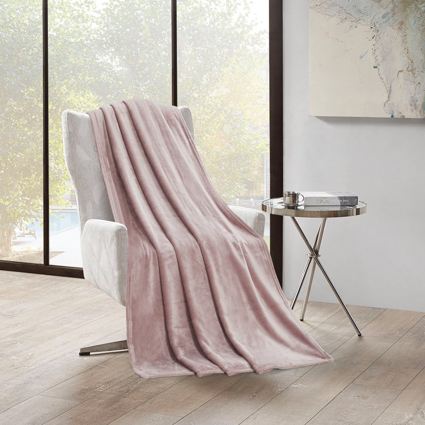 400 Series Solid Plush Blanket - Mauve