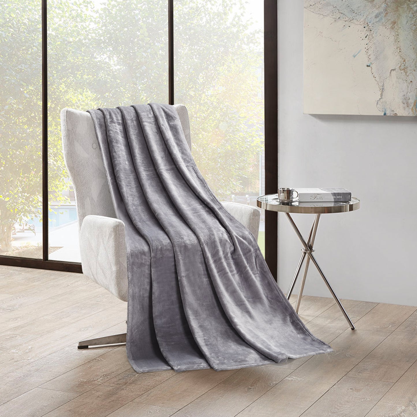 400 Series Solid Plush Blanket - Heather