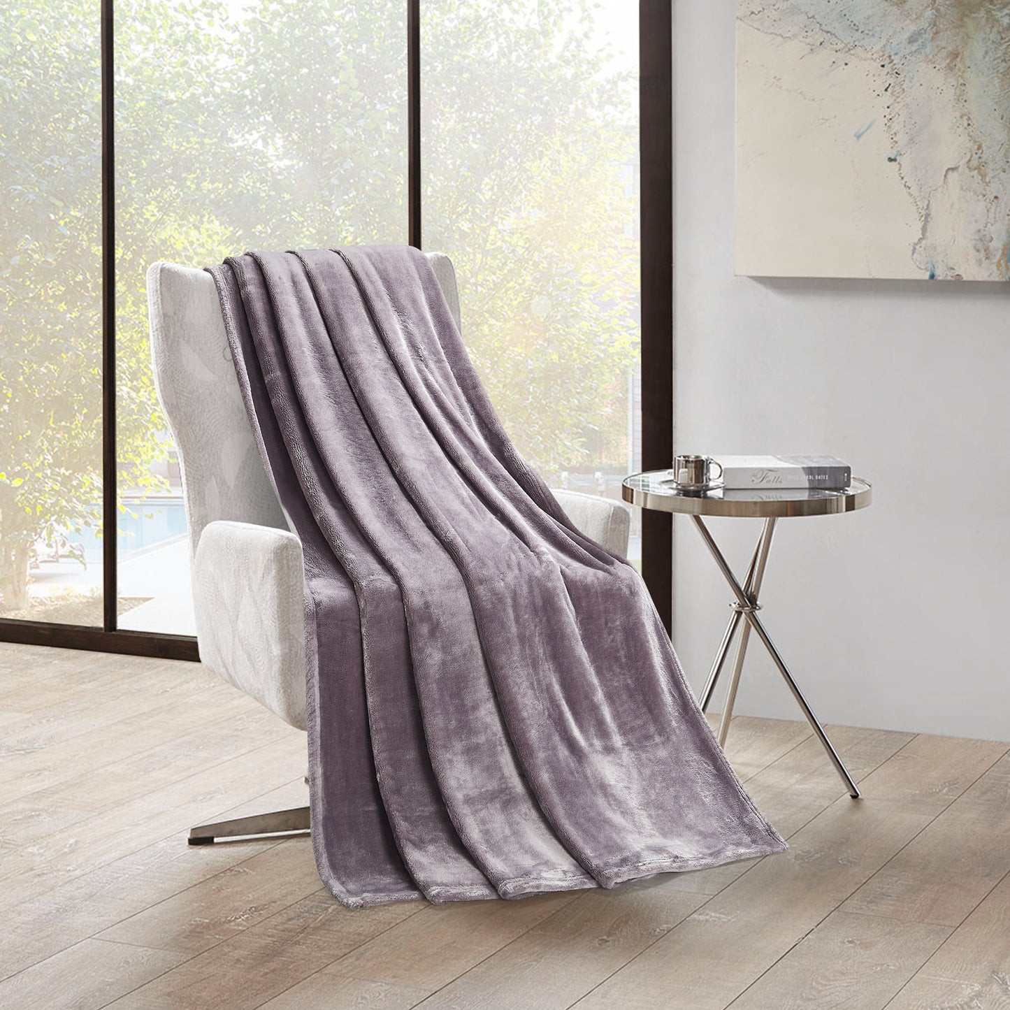 500 Series Solid Ultra Plush Blanket - Silver Mauve