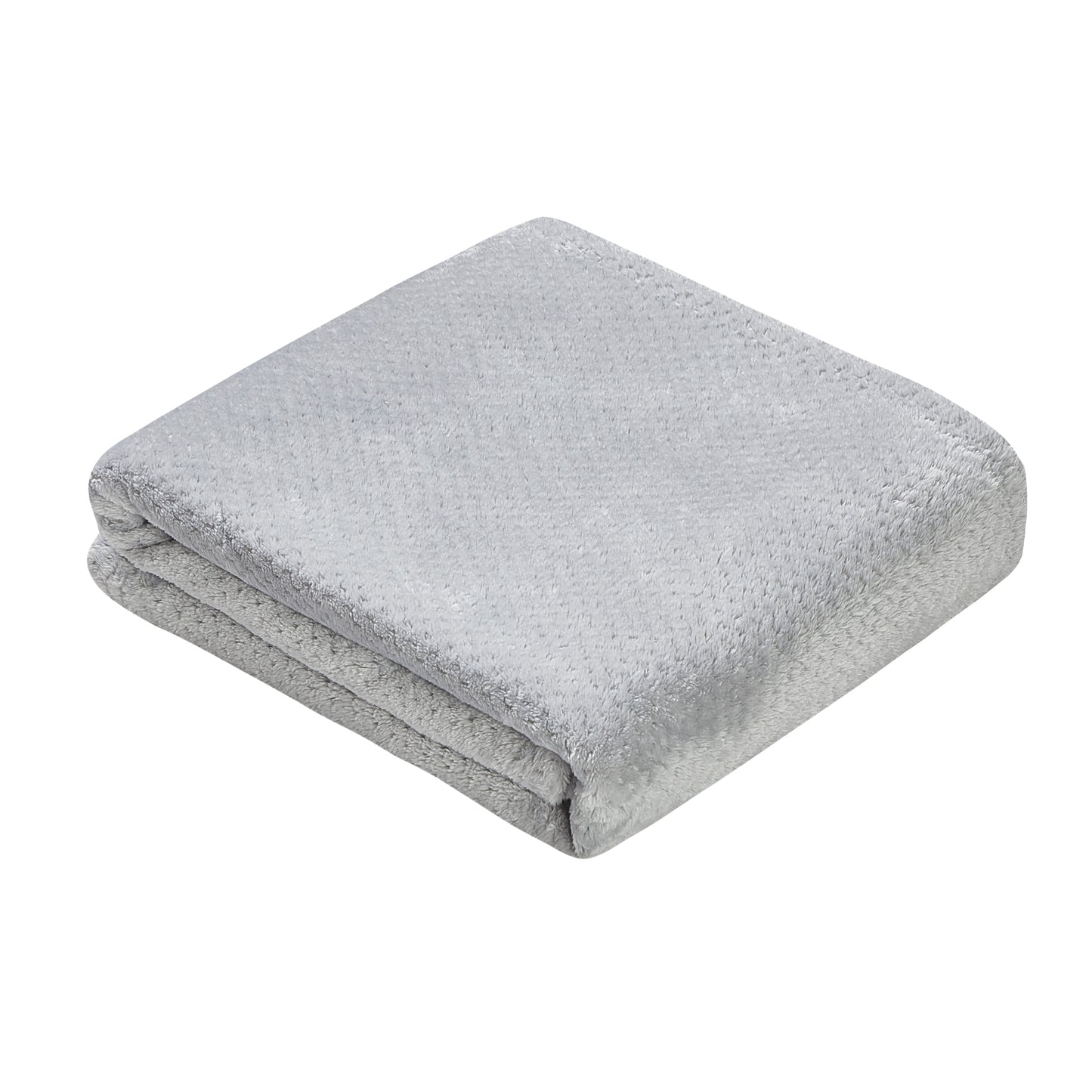 Classic Textured Fleece Throw - Silver