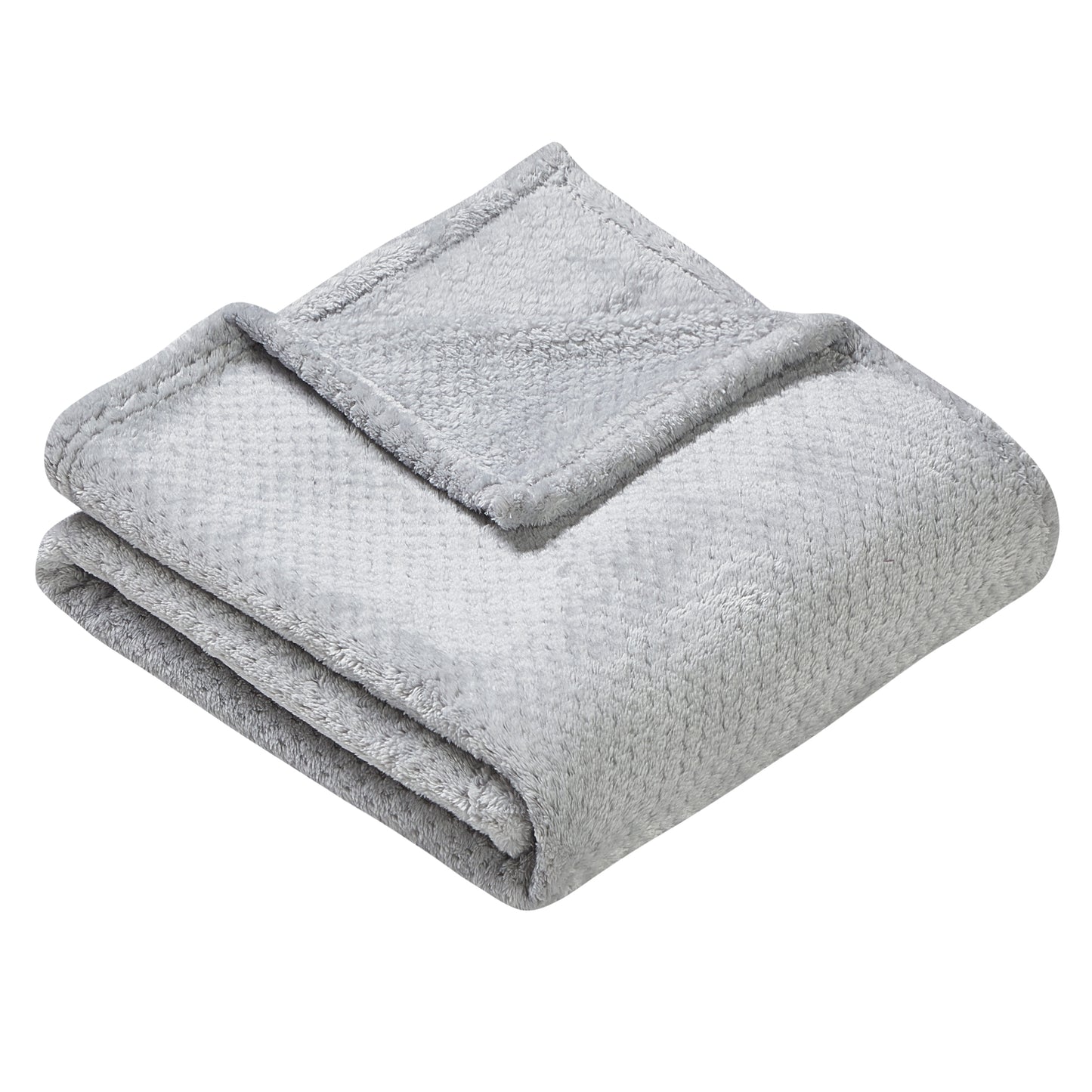 Classic Textured Fleece Throw - Silver