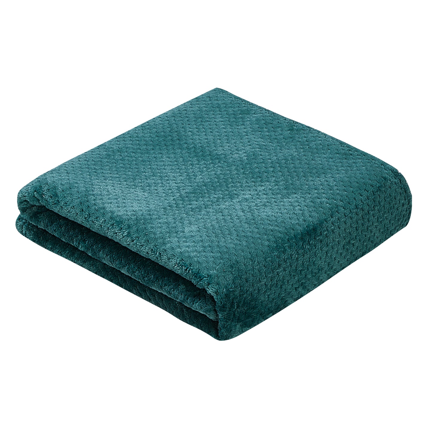 Classic Textured Fleece Throw - Teal