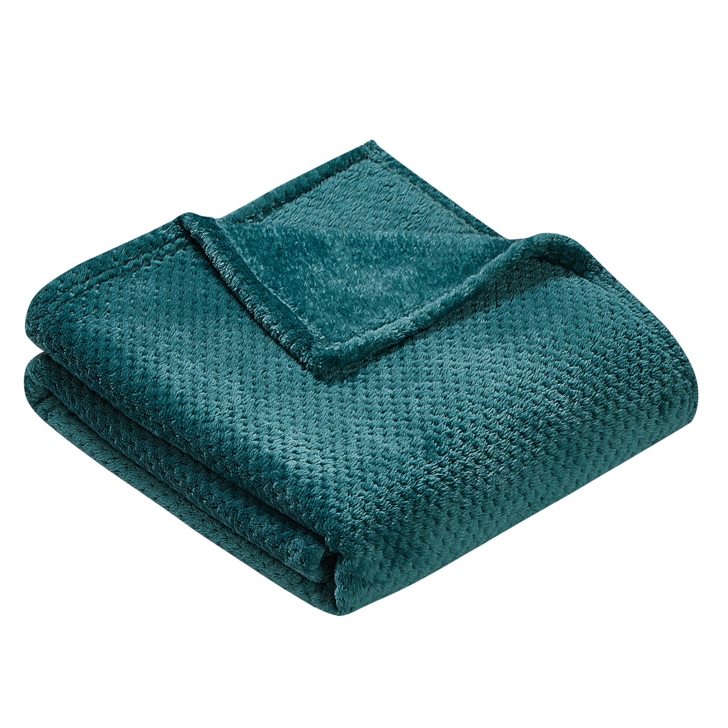 Classic Textured Fleece Throw - Teal