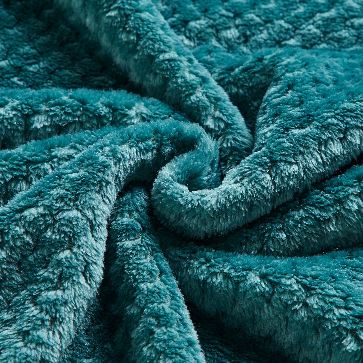 Classic Textured Fleece Throw - Teal