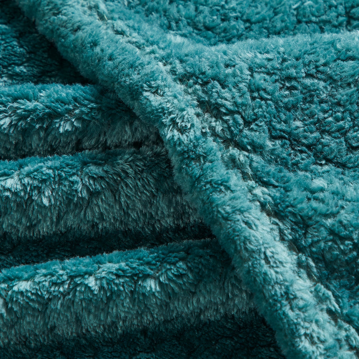 Classic Textured Fleece Throw - Teal