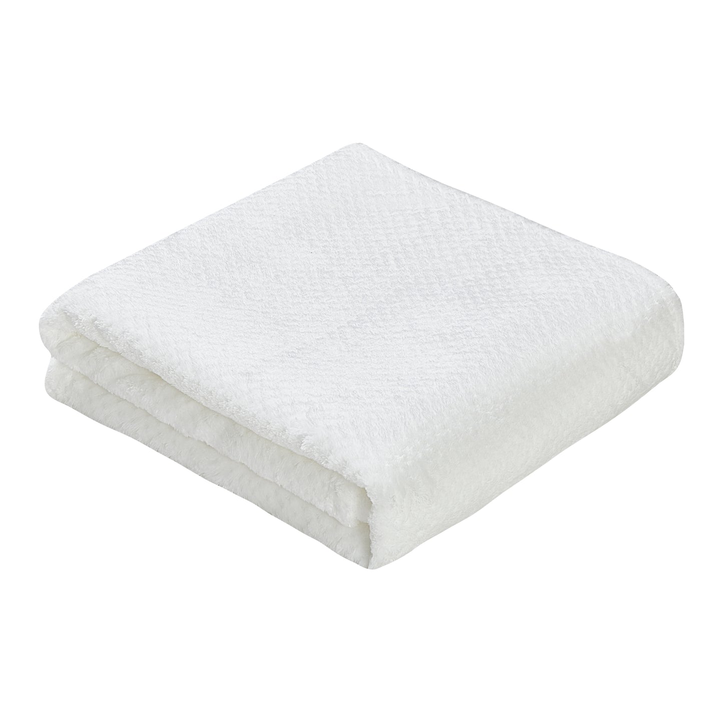Classic Textured Fleece Throw - White