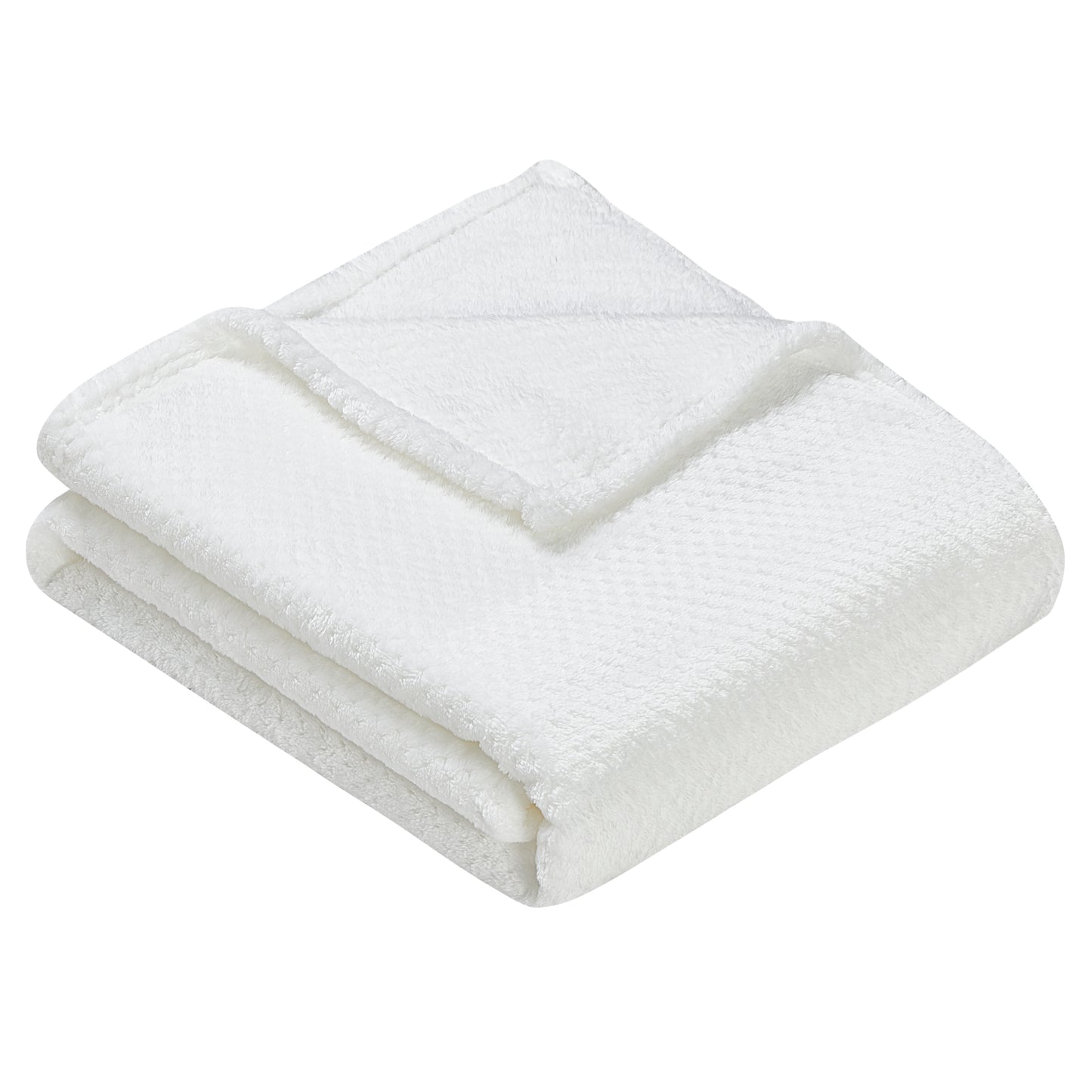 Classic Textured Fleece Throw - White