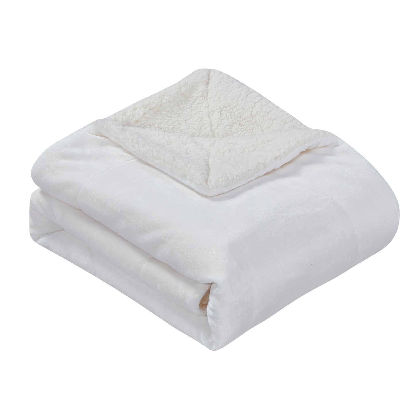 Classic Sherpa Throw - White