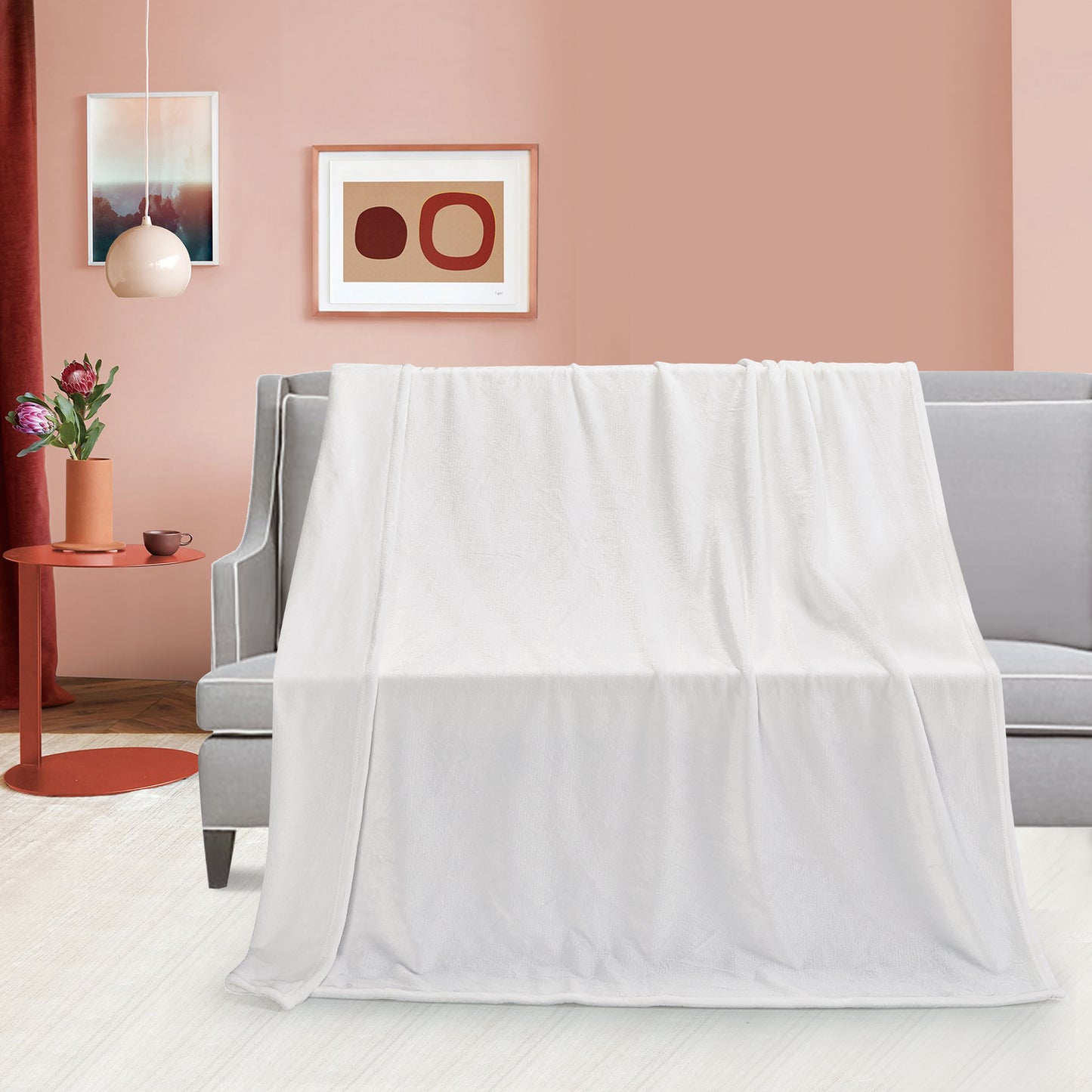 Classic Solid Fleece Throw - White
