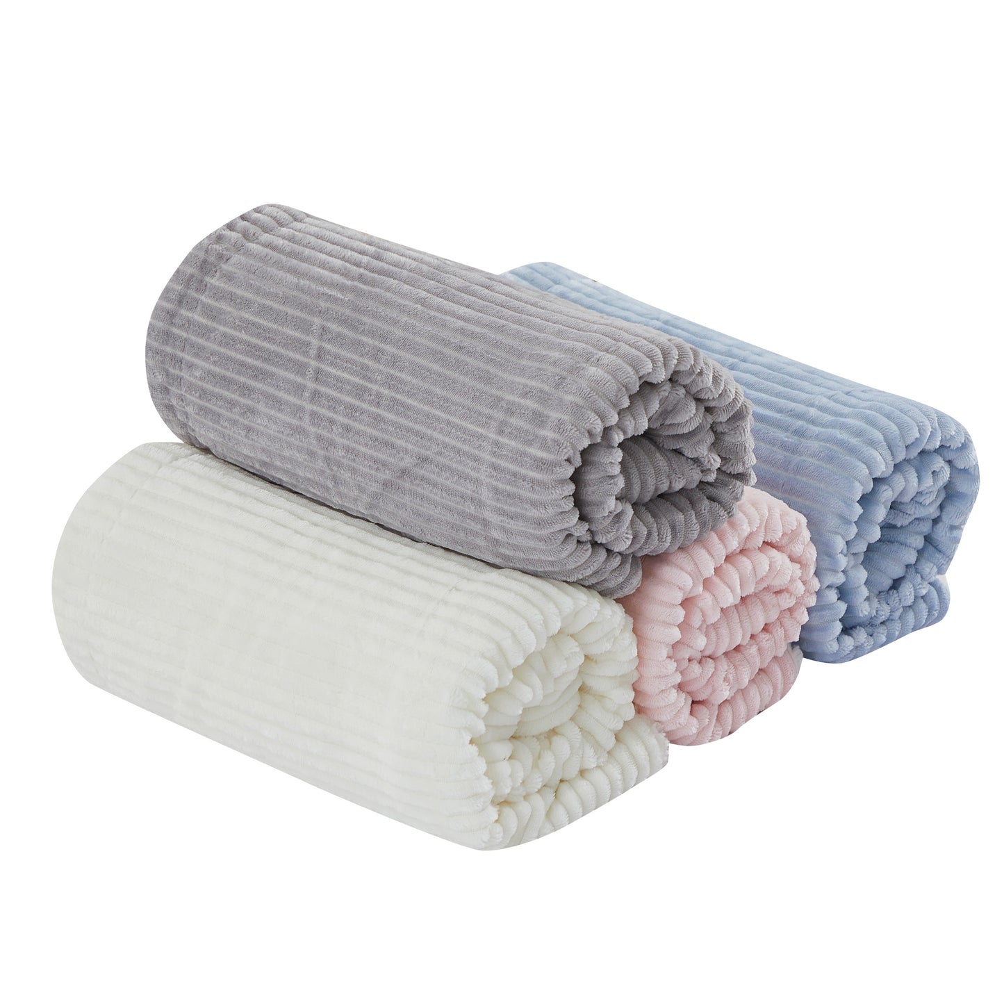 Mon Lapin by Thesis Textured Corduroy Embossed Baby Blanket - Powder