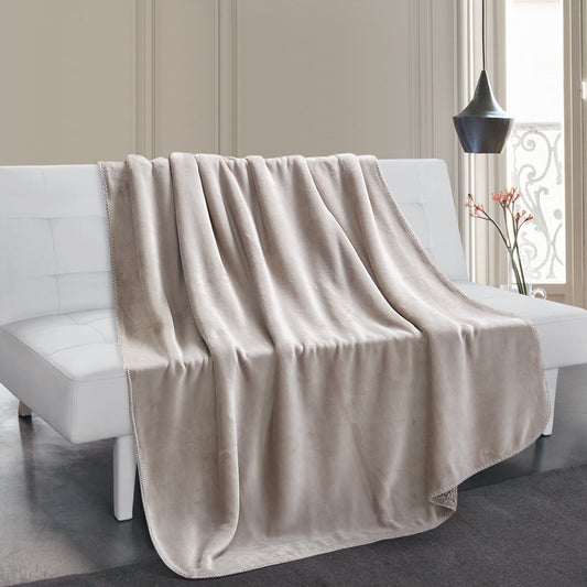 Solid Berber Velvet Oversized Throw - Oatmeal