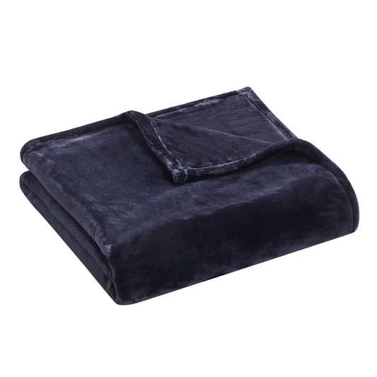 500 Series Heavy Solid Velvet Oversized Throw - Midnight