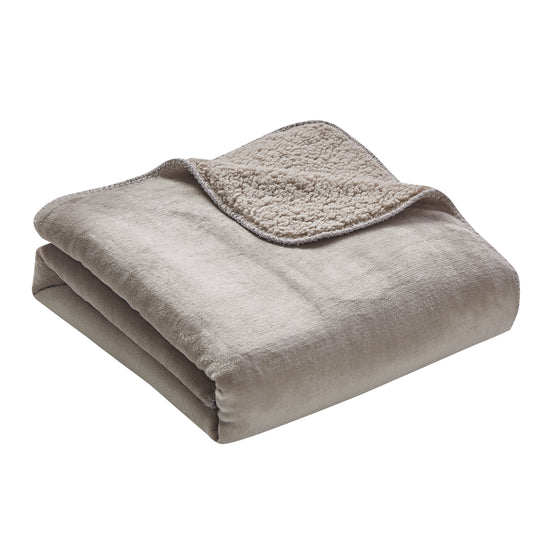 Solid Berber Velvet Oversized Throw - Oatmeal