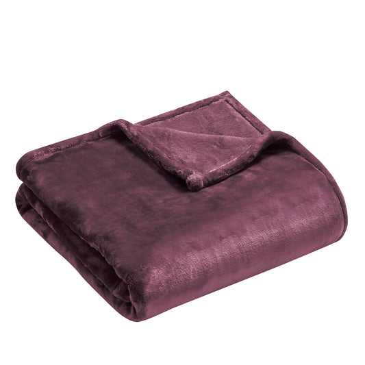 500 Series Heavy Solid Velvet Oversized Throw - Merlot