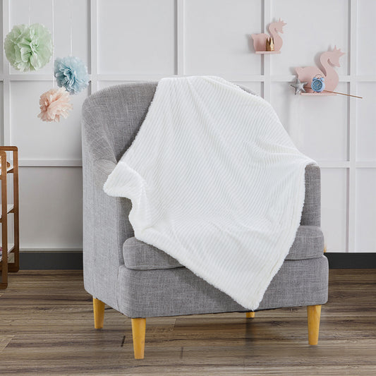 Mon Lapin by Thesis Textured Corduroy Embossed Baby Blanket - Ivory