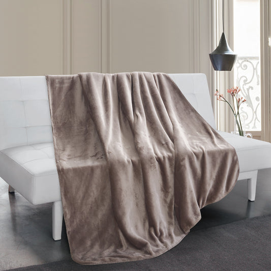 Solid Berber Velvet Oversized Throw - Taupe