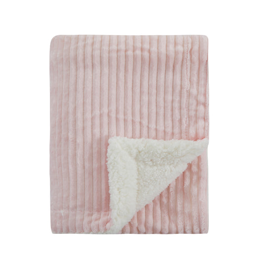 Mon Lapin by Thesis Textured Corduroy Embossed Baby Blanket - Rose