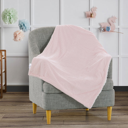 Mon Lapin by Thesis Textured Corduroy Embossed Baby Blanket - Rose