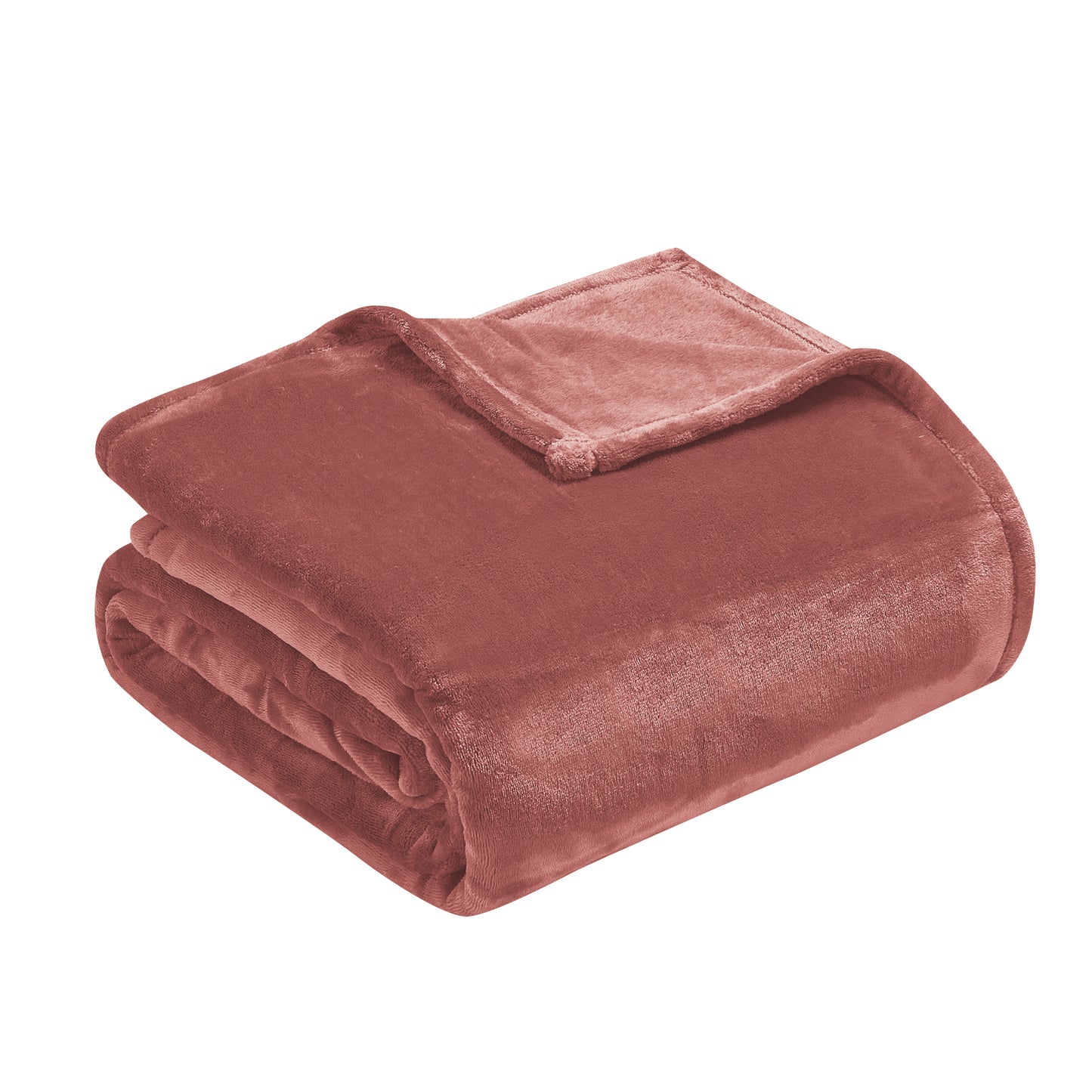 400 Series Solid Plush Blanket - Terracotta