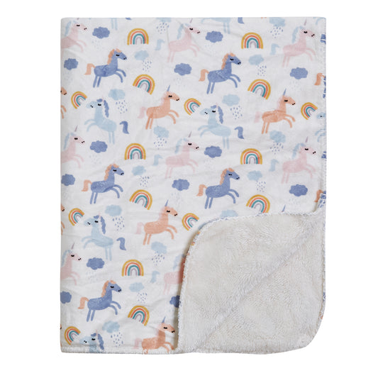 Mon Lapin by Thesis Print Mink Baby Blanket - Unicorn
