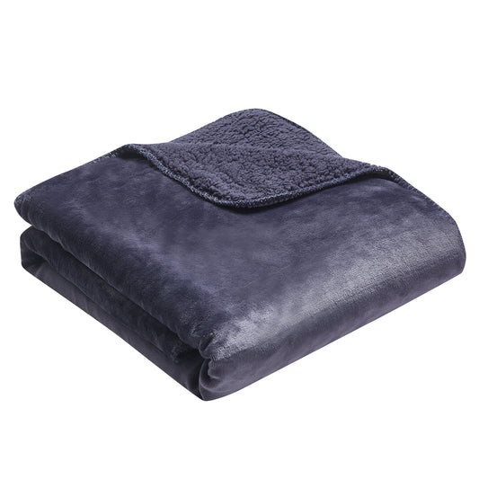 Solid Berber Velvet Oversized Throw - Midnight