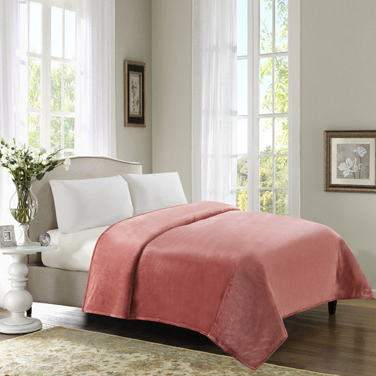 400 Series Solid Plush Blanket - Terracotta