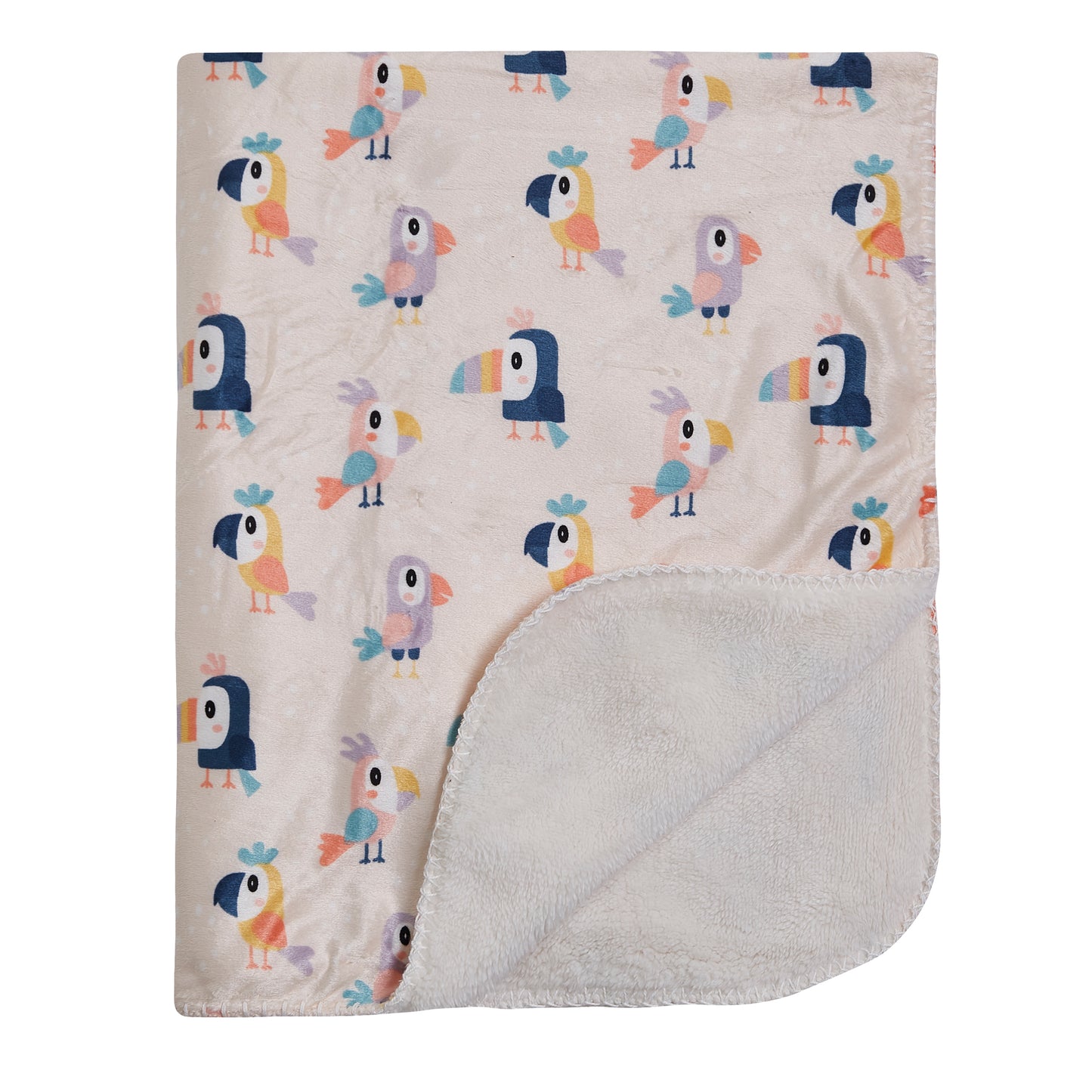 Mon Lapin by Thesis Print Mink Baby Blanket - Peacock