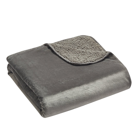 Solid Berber Velvet Oversized Throw - Silver Sage