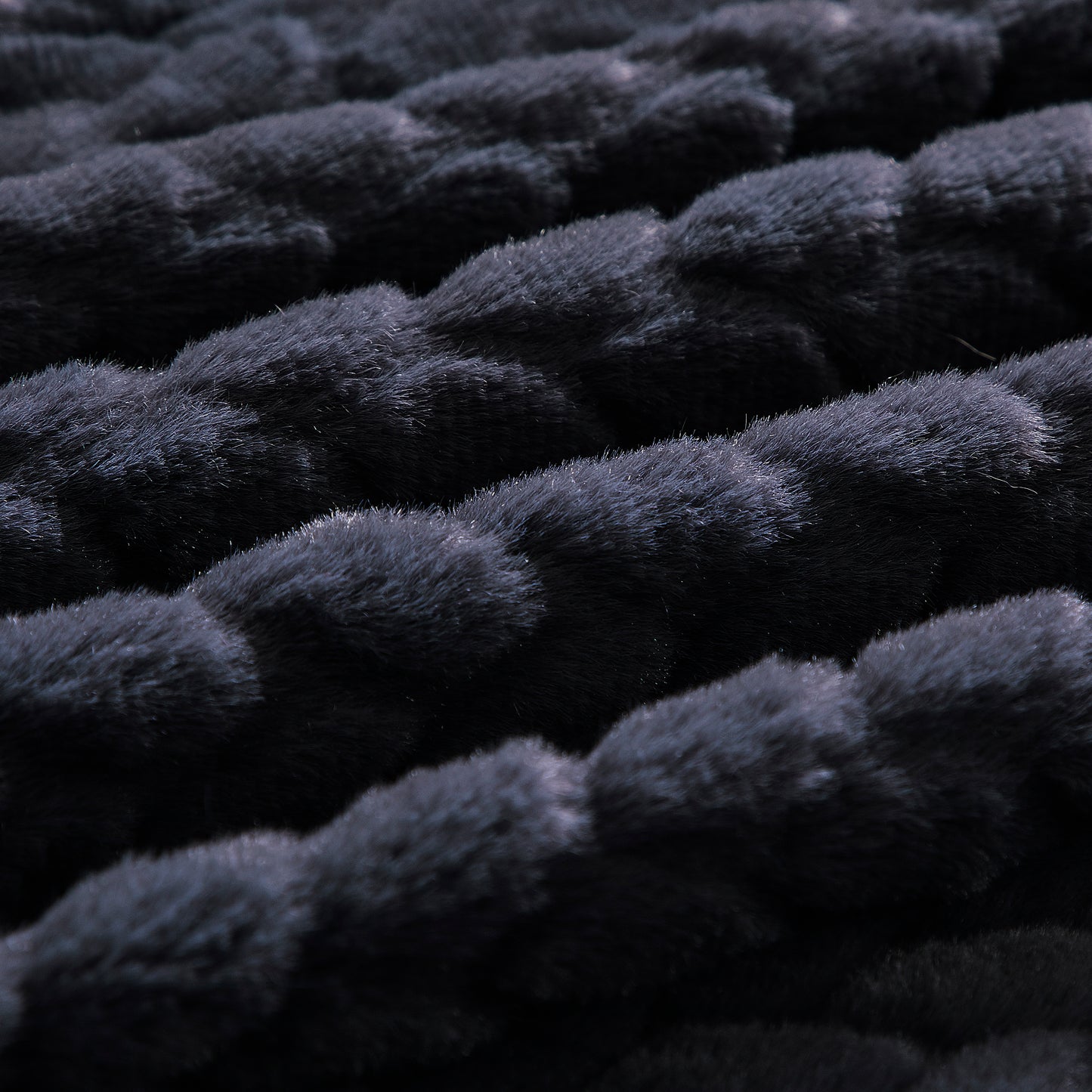 Etched Faux Fur Berber Throw - Midnight