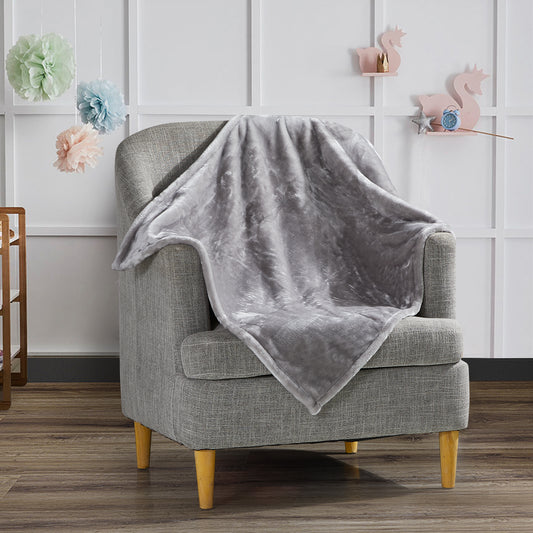Mon Lapin by Thesis Solid 500 Series Ultra Plush Baby Blanket - Silver