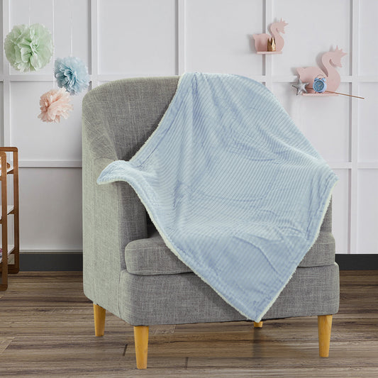 Mon Lapin by Thesis Textured Corduroy Embossed Baby Blanket - Powder